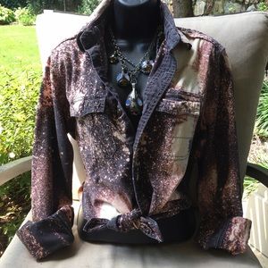 "Celestial Beauty" Mens Destroyed Shirt Size XS