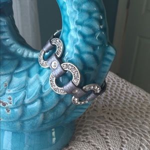 Metallic leather with crystals