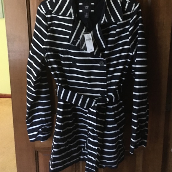 Gap striped navy and white jacket