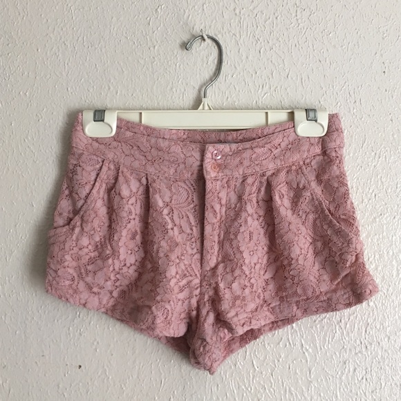 Pink Lace Shorts