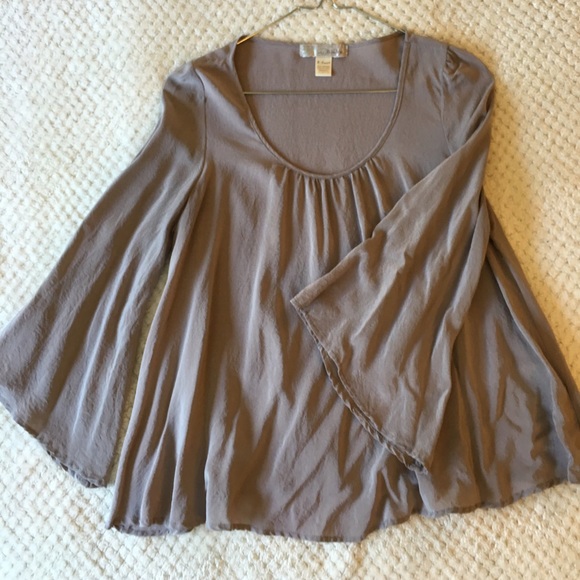 Grey 100% silk top