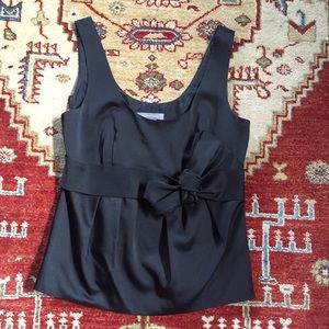 Ann Taylor black sleeveless top with bow