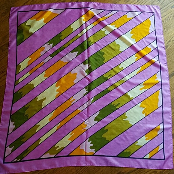 Purple silk scarf with camo accents