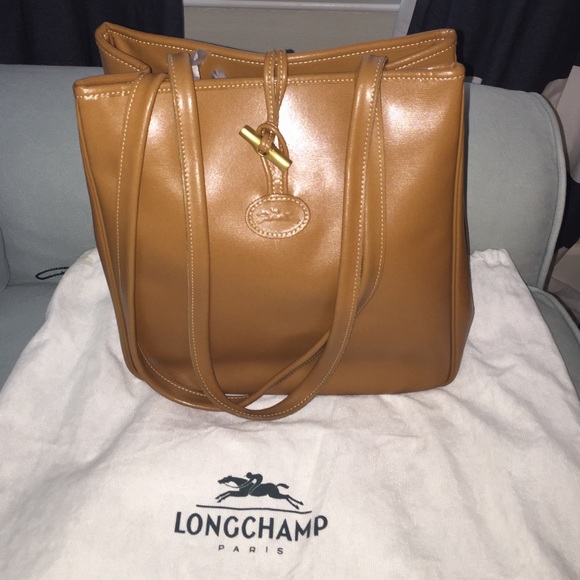 Longchamp brown leather tote