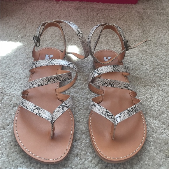 Nordstrom BP snakeskin textured strappy sandals
