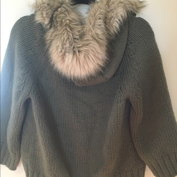 Juicy Coture Green knit fur hoodie