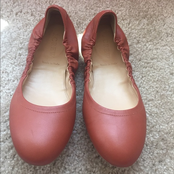 JCREW brown leather flats size 7