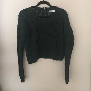 Back Zipper A&F Green Sweater