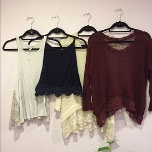 Bundle of LF tanks/sweaters and brandy sweater