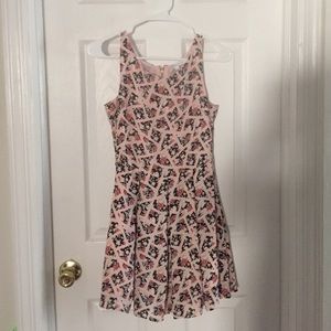 Pink floral skater dress