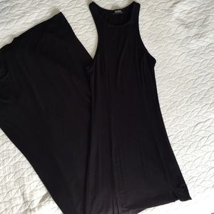 Lulu's Double Slit Black Racerback Maxi Dress
