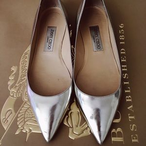 Jimmy choo mirrored pointy toe flats