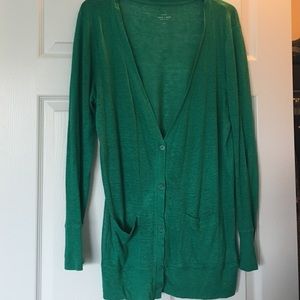 NWOT Jcrew kelly green linen cardigan