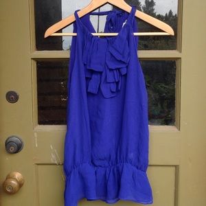 MM Couture Blue blouse to dress up or down