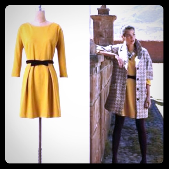 Mustard yellow Anthropologie dress