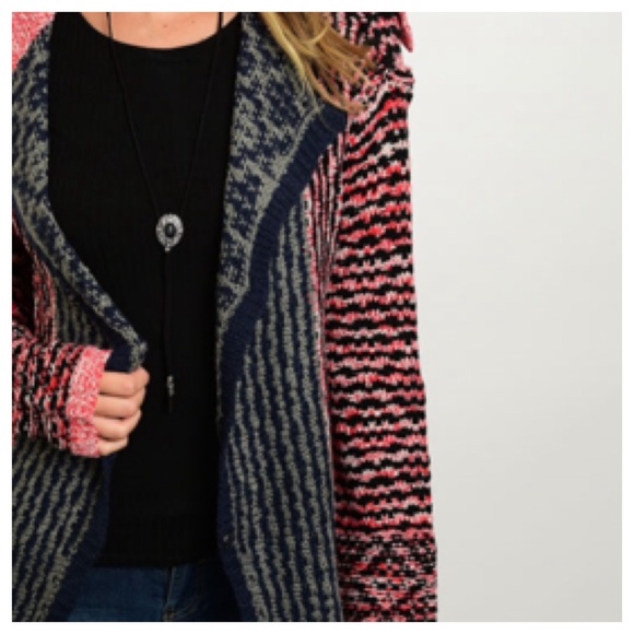 colorful heavy knitted sweater - Picture 3 of 4