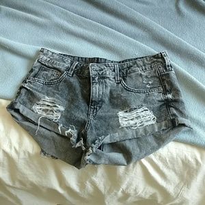 Grey cut off shorts