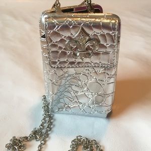 Silver Crossbody phone wallet