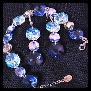 SET of Blue tones Crystal" (bracelet & earrings)