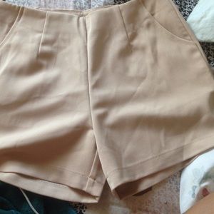 Cream High Waisted Shorts