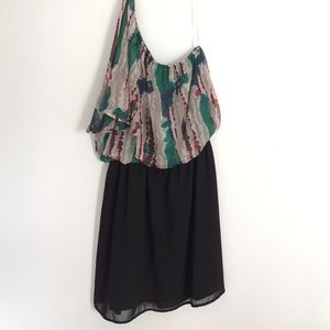 One shoulder Watercolor top dress