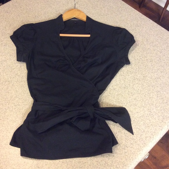 Express Tops - LAST CHANCE PRICE FIRM❗️Express Black Wrap Shirt