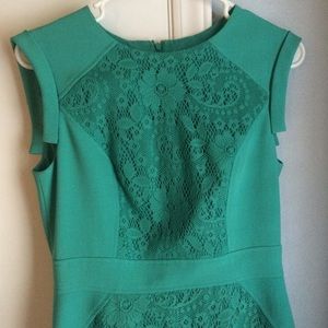 Teal dress with woven detail and great angles!