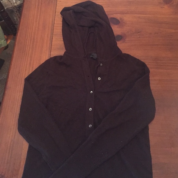 Jcrew collection chocolate cashmere hoodie