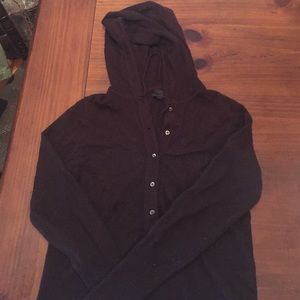 Jcrew collection chocolate cashmere hoodie