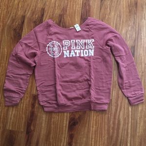 Victoria's Secret Pink nation off shoulder sweater