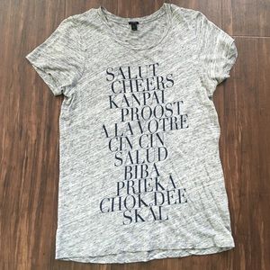 J Crew medium gray tshirt with navy letters
