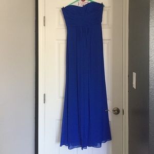 Cobalt blue floor length gown