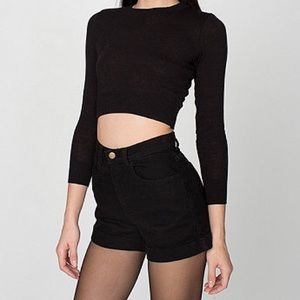 American Apparel Black Mom Shorts