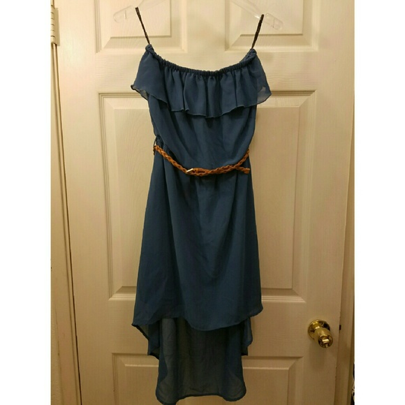 High-low Indigo Strapless Dress