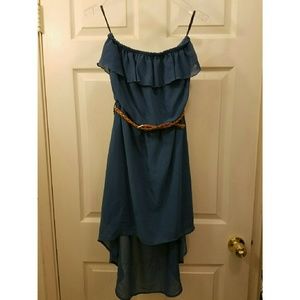 High-low Indigo Strapless Dress