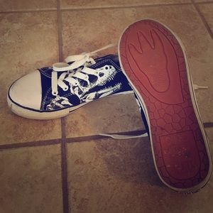 Converse Style Dinosaur Skull Shoes