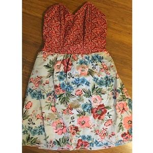 Strapless Floral Xhilaration Dress - Medium