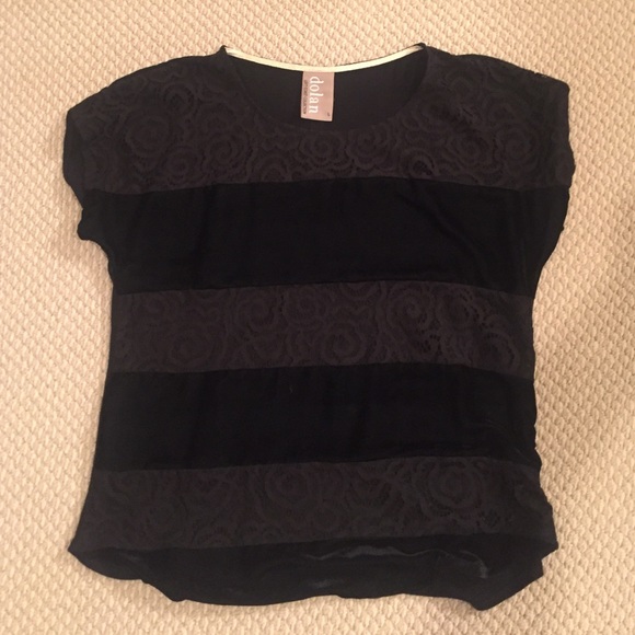 Anthropologie velvet and lace top