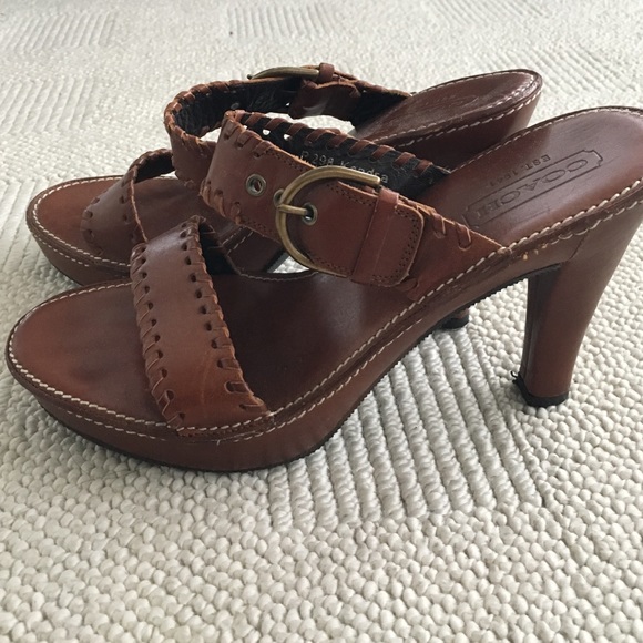 SALE!! Authentic Coach leather platform heels