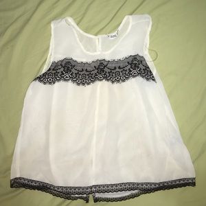 NWOT chiffon lace blouse top S