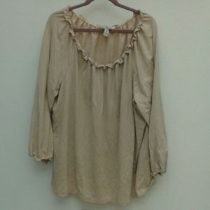 Beige Long Sleeved Top