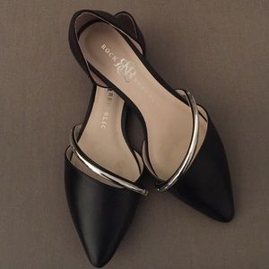 Rock & Republic black flats with silver metal trim