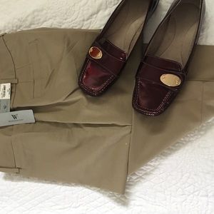 Ladies Curvy Trouser Leg Khaki Slacks- Never Worn