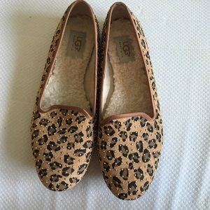NWOT studded leopard Ugg loafers