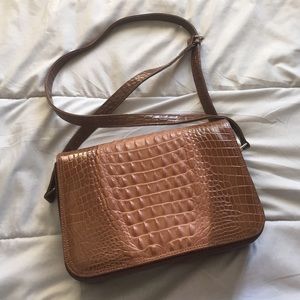 Faux reptile skin cross body bag
