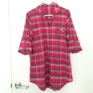 Plaid shirt dress