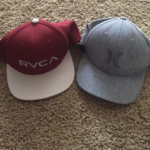 RVCA snap back and Denim FlexFit Hurley Hat