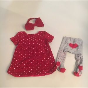 Gap Corduroy Dress with matching bow & tights