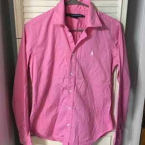 Pink Ralph Lauren Fitted Button Up