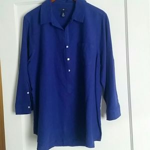 "Mosaic Blue"  GAP linen shirt